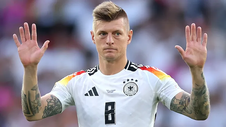 Toni Kroos of Germany acknowledges the fans after the team's defeat.