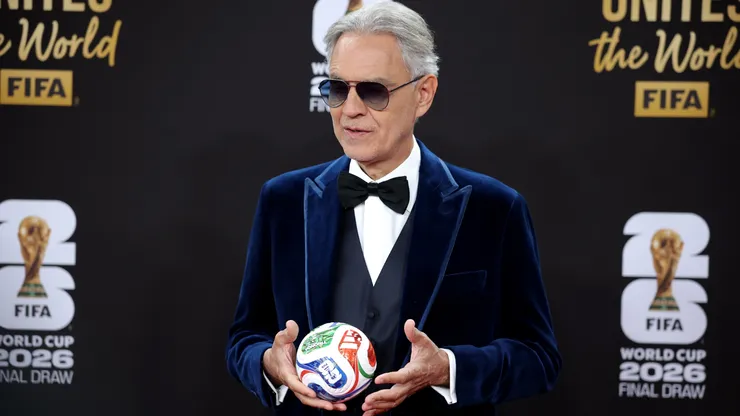 Andrea Bocelli poses on the red carpet prior to the FIFA World Cup 2026 Official Draw