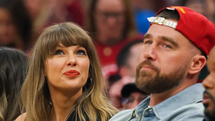 Taylor Swift and Travis Kelce at a Cleveland Cavaliers game.