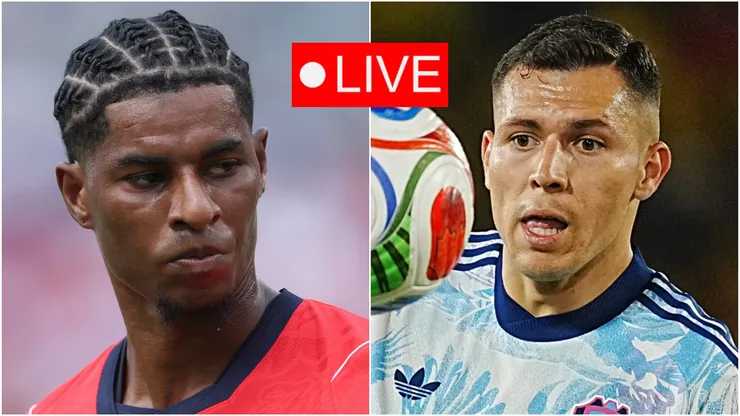 Marcus Rashford of England and Carlos Mora of Costa Rica.