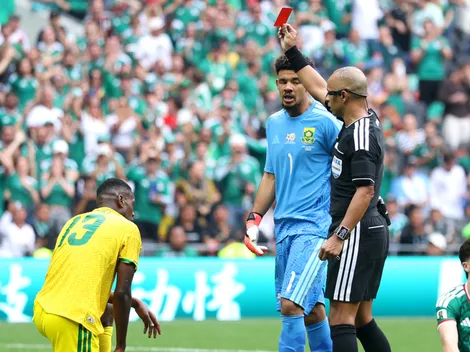 Sithole gets a red card in South Africa vs Mexico