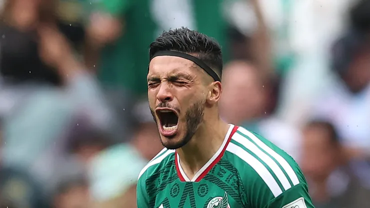Raul Jimenez in tears after scoring for Mexico.