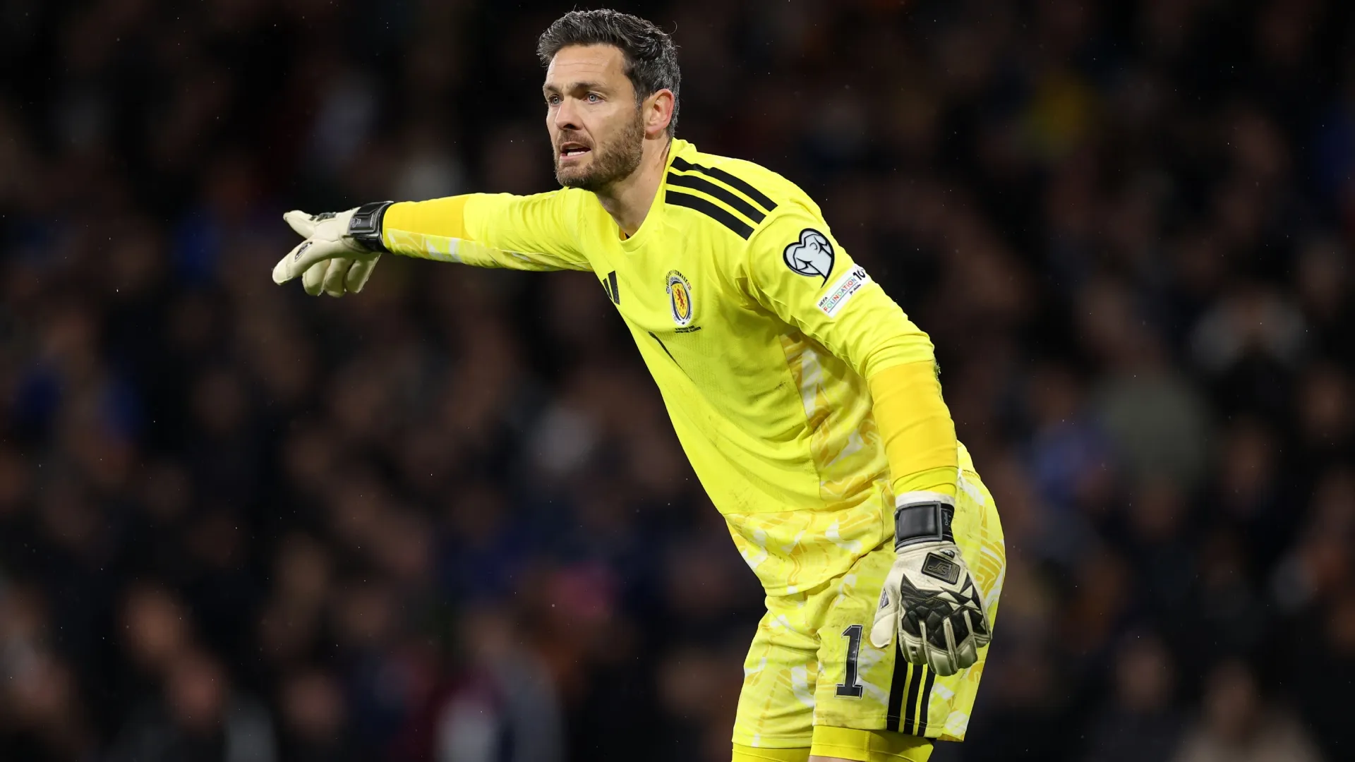 Scotland goalkeeper Craig Gordon in action during the FIFA World Cup 2026 qualifier match (Source: Stu Forster/Getty Images)