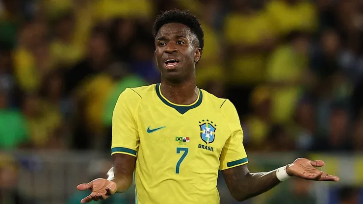 Vinícius Júnior of Brazil reacts during the international friendly match.