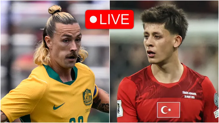 Jackson Irvine of Australia and Arda Guler of Turkiye.