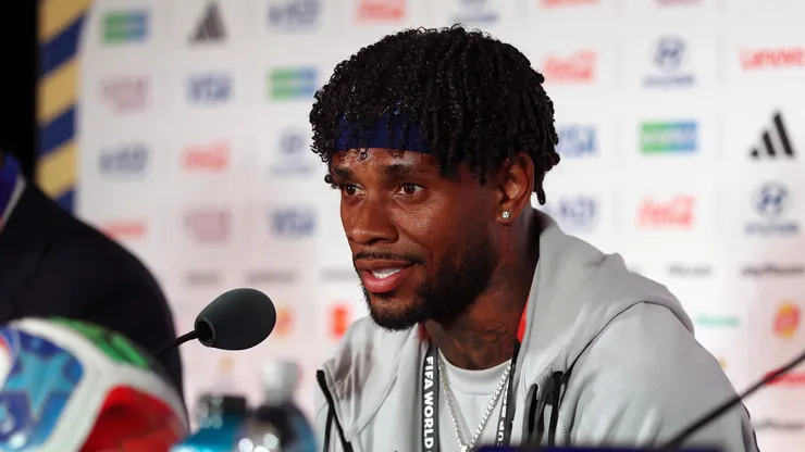 Leandro Bacuna of Curacao during the press conference.