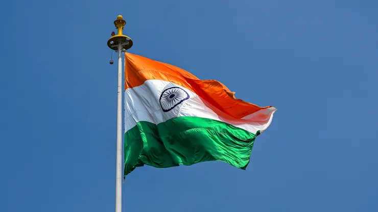 A picture of the India flag.