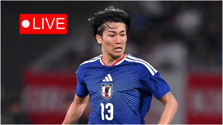 Keito Nakamura of Japan controls the ball.
