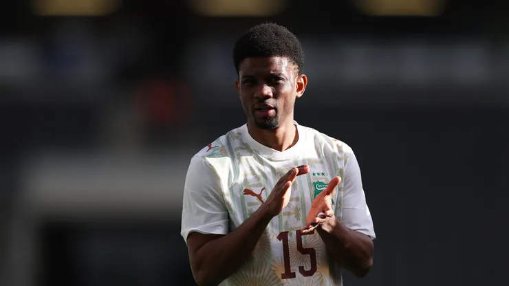 Amad Diallo of Ivory Coast acknowledges the fans following an international friendly.