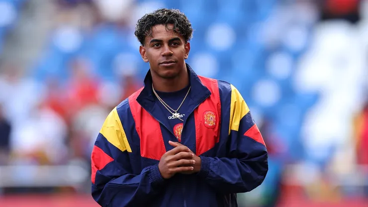 Lamine Yamal of Spain looks on prior to the international friendly.