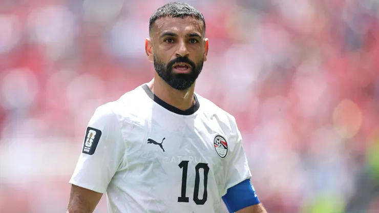 Mohamed Salah #10 of Egypt looks on.