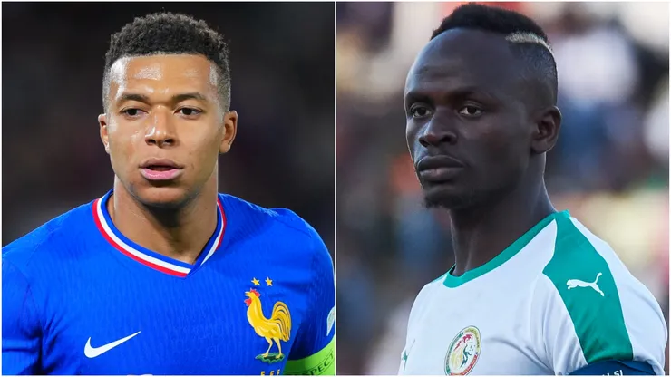 Kylian Mbappé (left) of France and Sadio Mané of Senegal.