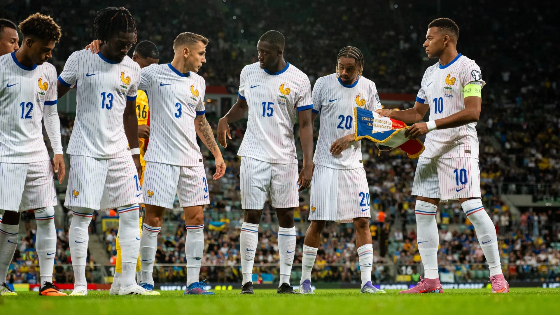 Team of France seen on the pitch during the FIFA World Cup 2026 qualifier match. Mateusz Slodkowski/Getty Images