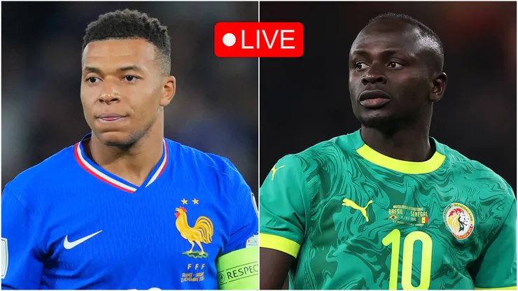 Kylian Mbappe (left) of France and Sadio Mané of Senegal.