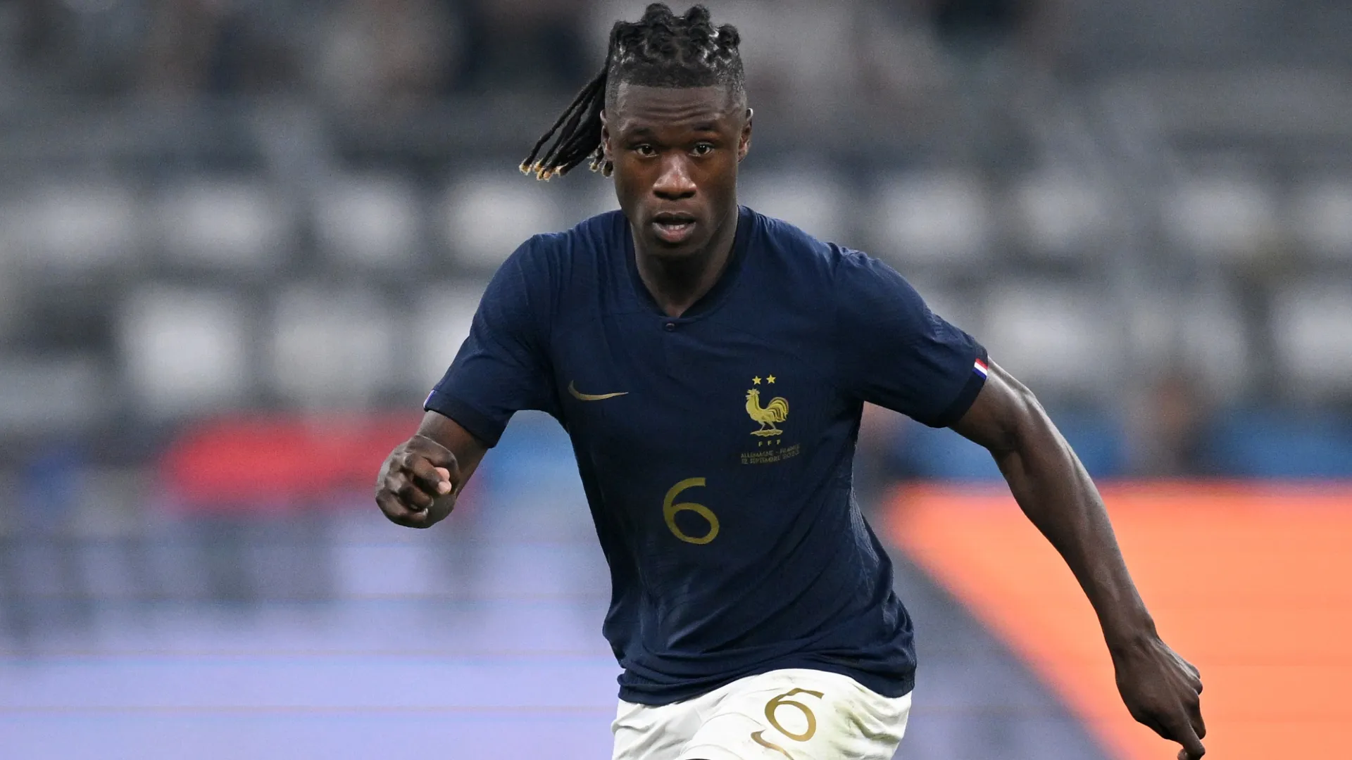 Eduardo Camavinga in action during the international friendly match between Germany and France (Source: Stuart Franklin/Getty Images)