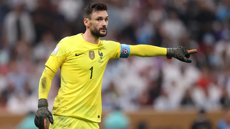 Hugo Lloris of France gives instructions during the FIFA World Cup Qatar 2022 Final match