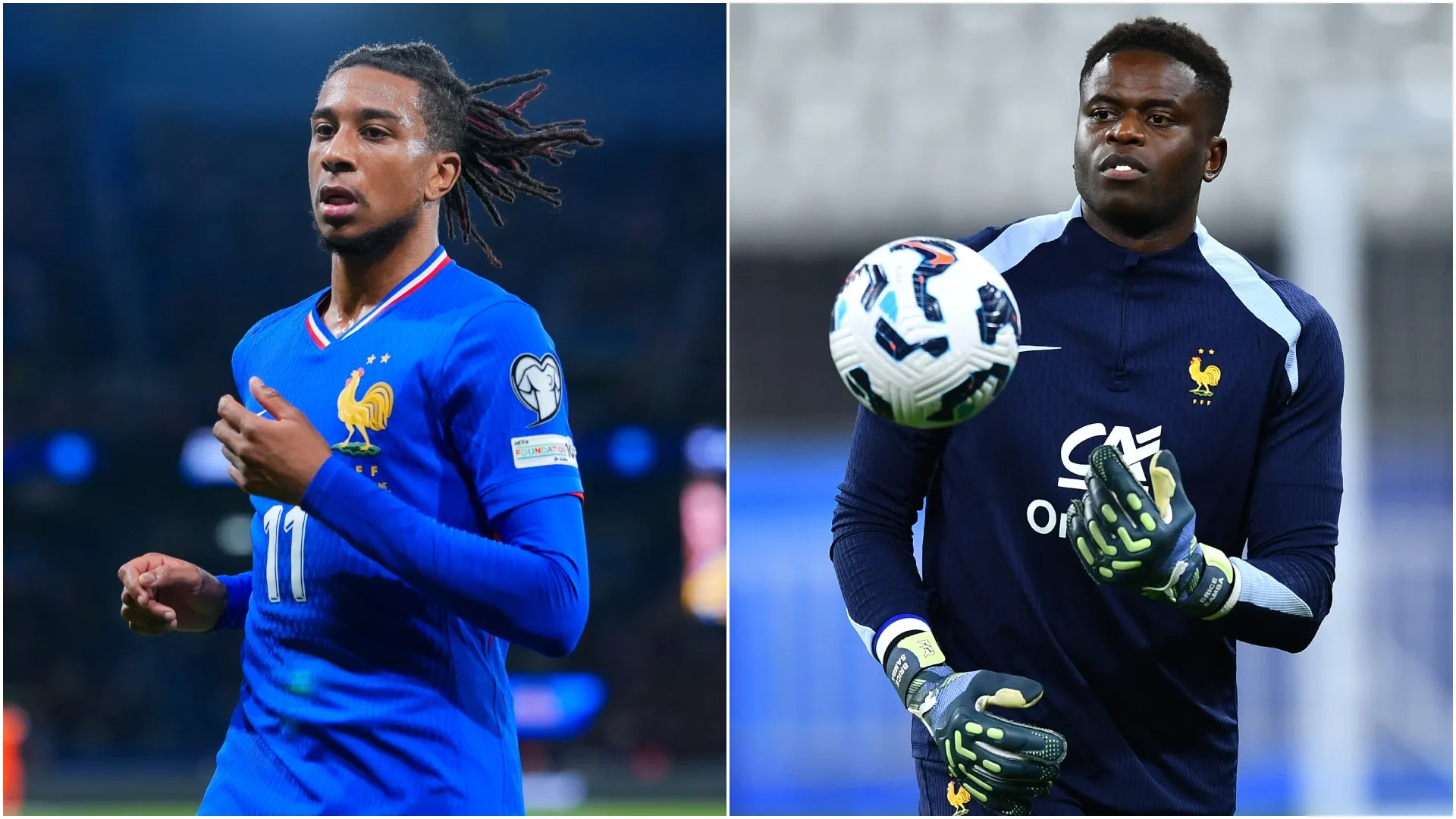 Michael Olise and Brice Samba of France (Source: Franco Arland — Getty Images)