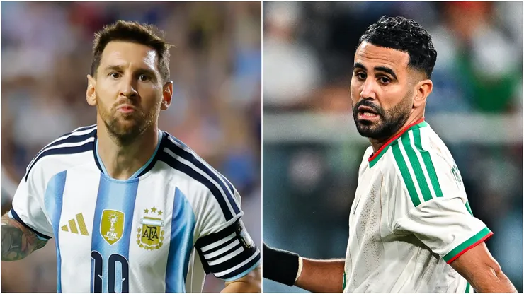 Lionel Messi (L) Riyad Mahrez (R).