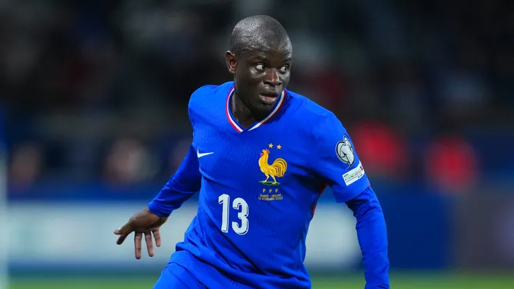 N'Golo Kante of France passes the ball.