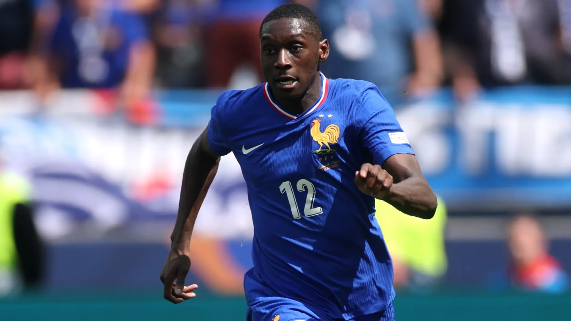 Randal Kolo Muani controls the ball during the UEFA Nations League 2025 third place match (Source: Alex Grimm/Getty Images)