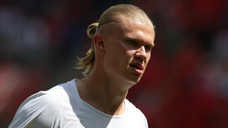 Erling Haaland #9 of Norway in action.