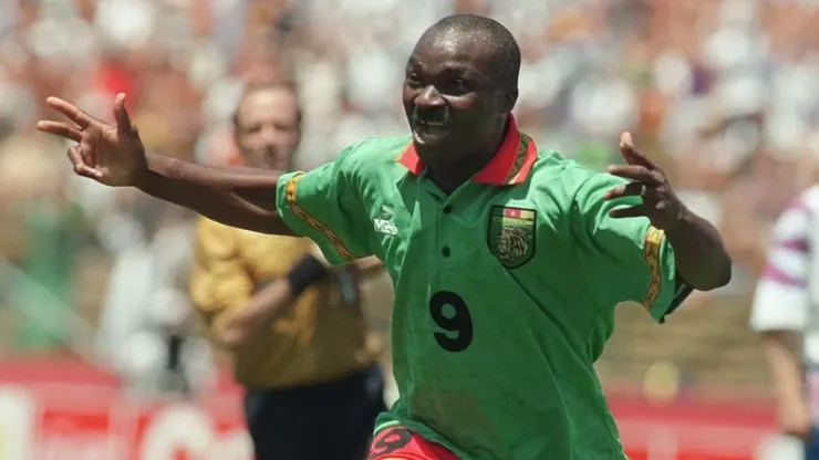 Roger Milla during the 1994 FIFA World Cup in the United States.