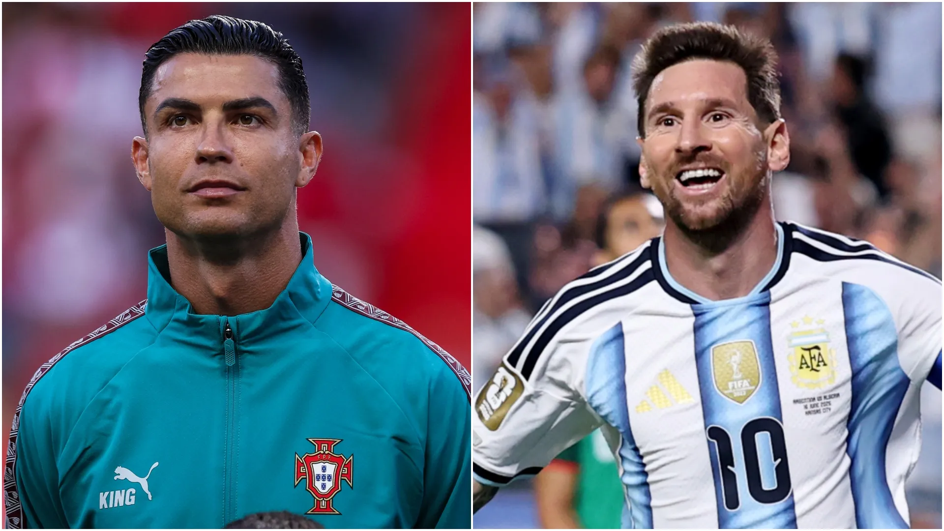 Cristiano Ronaldo and Lionel Messi in 2026 (Source: Carlos Rodrigues/Michael Steele — Getty Images)