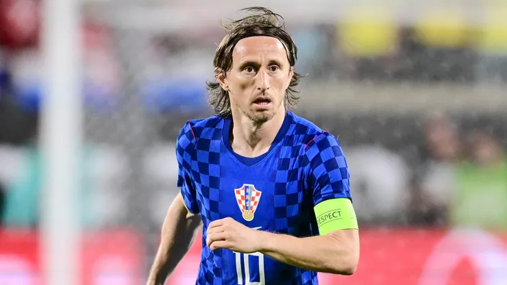 Luka Modric of Croatia controls the ball during the international friendly.