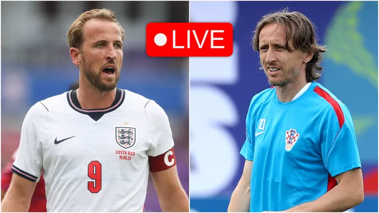 Harry Kane (L) Luka Modric (R).