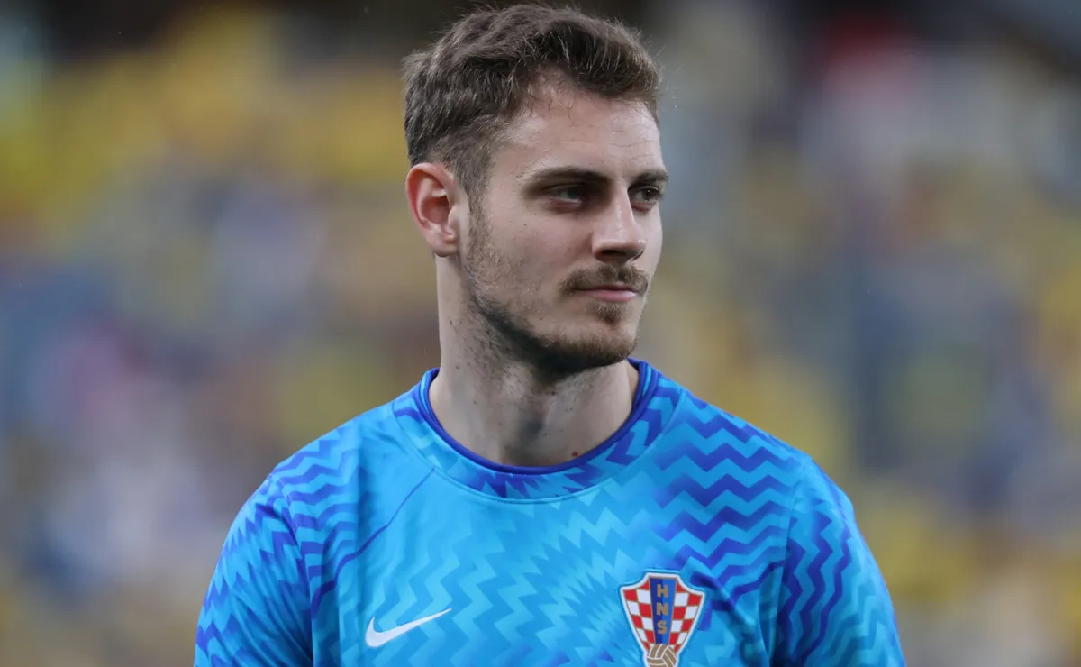 Josip Stanišić em ação pela seleção croata na Copa do Mundo 2026
