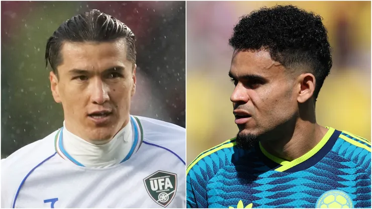 Eldor Shomurodov of Uzbekistan and Luis Diaz of Colombia.