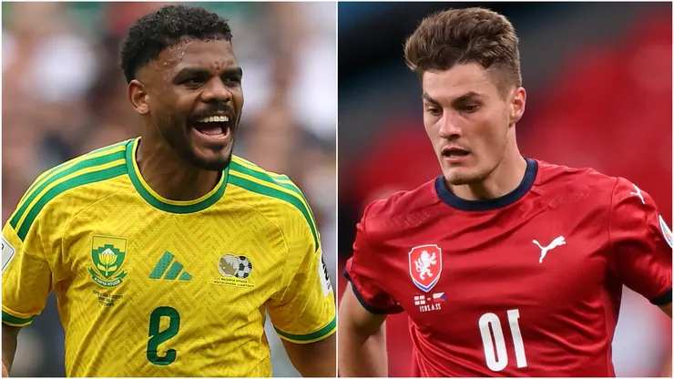 Lyle Foster of South Africa (Left) and Patrik Schick of Czechia.