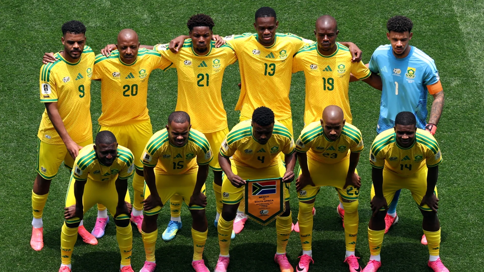 Players of South Africa pose for a team photo prior to the FIFA World Cup 2026 Group A match (Source: Kevin C. Cox/Getty Images)