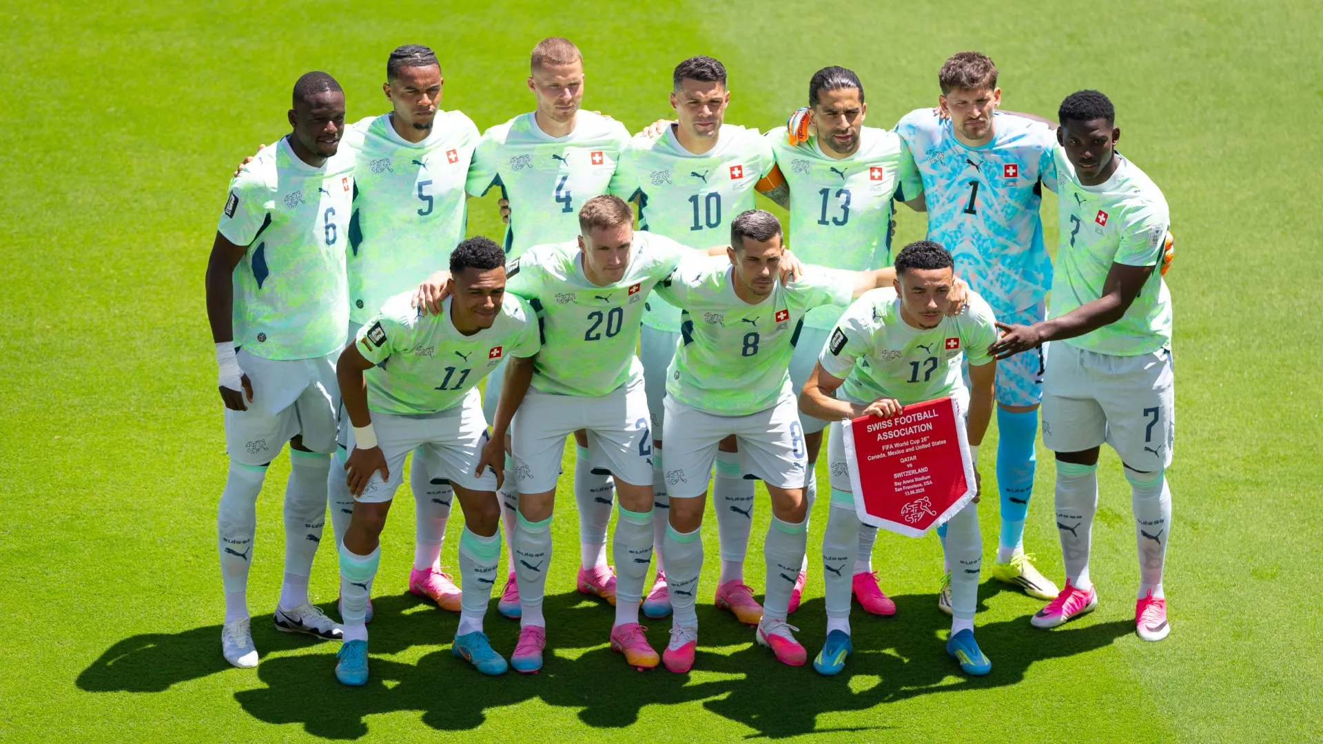 Players of Switzerland pose for a team photo. Fran Santiago/Getty Images
