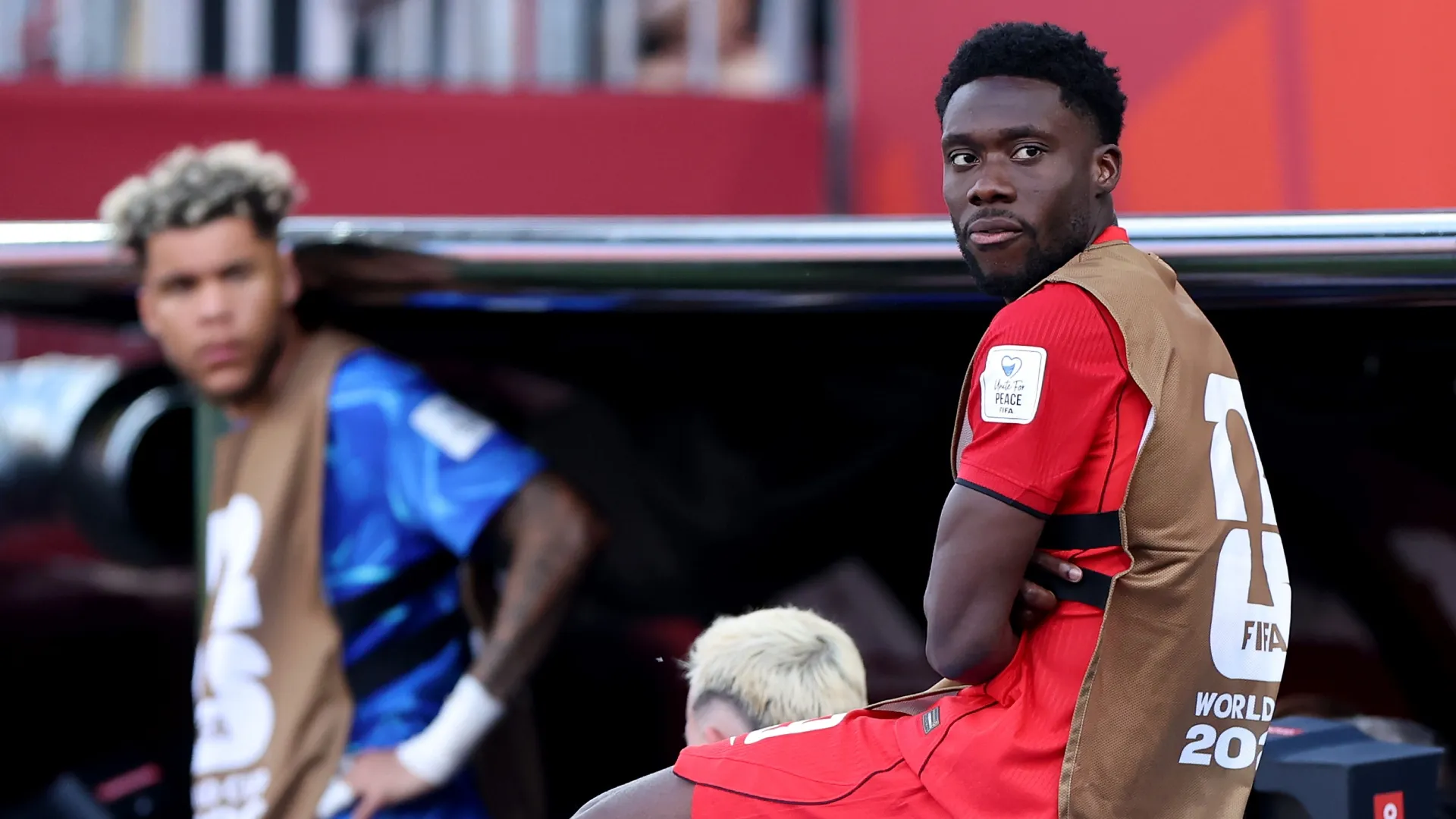 Alphonso Davies #19 of Canada looks on during the FIFA World Cup 2026. Francois Nel/Getty Images