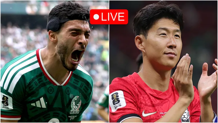 Raul Jimenez of Mexico and Son Heung-Min of South Korea.