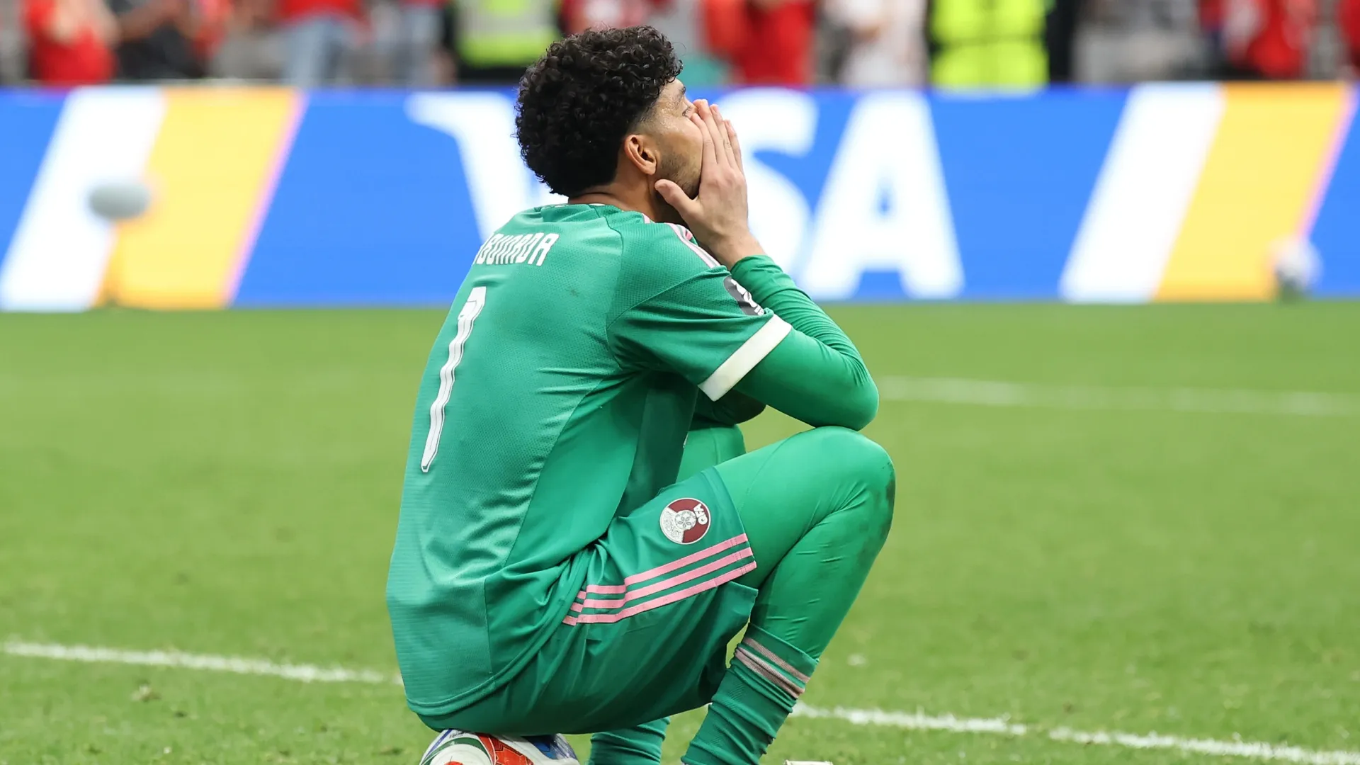 Mahmoud Abunada, Qatar’s GK, was under siege all game long vs. Canada.