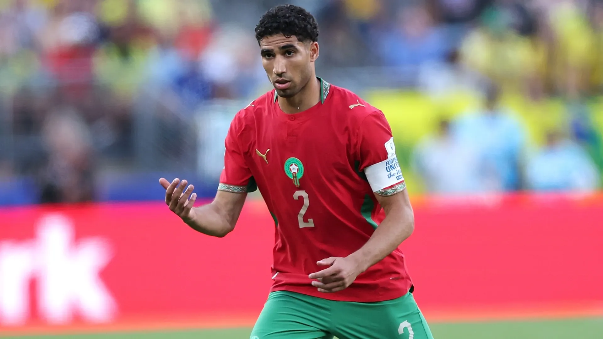 Achraf Hakimi #2 of Morocco during the FIFA World Cup 2026 Group C match (Source: Kevin C. Cox/Getty Images)