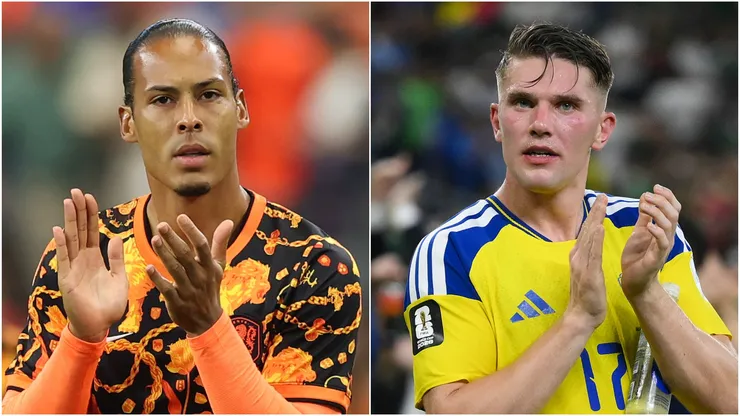 Virgil van Dijk (L) Viktor Gyokeres (R).