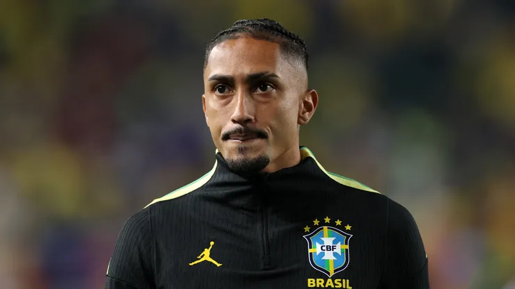 Raphinha #11 of Brazil leaves the pitch.