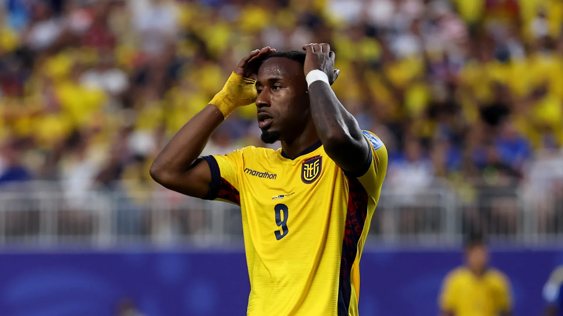 John Yeboah #9 of Ecuador.