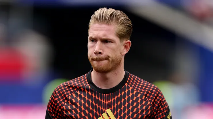 Kevin De Bruyne #7 of Belgium is seen during the warm up.