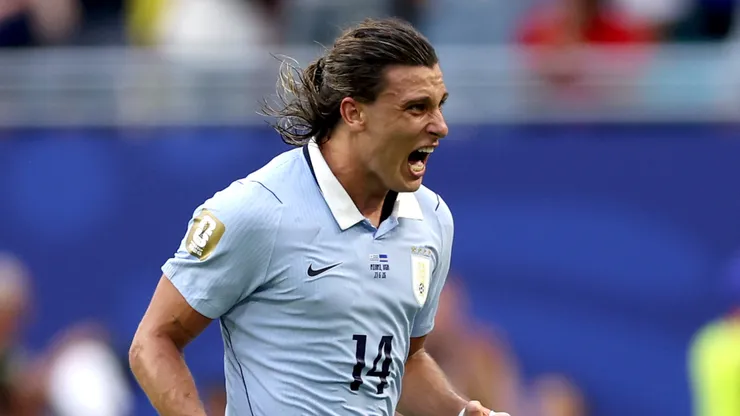 Agustin Canobbio #14 of Uruguay