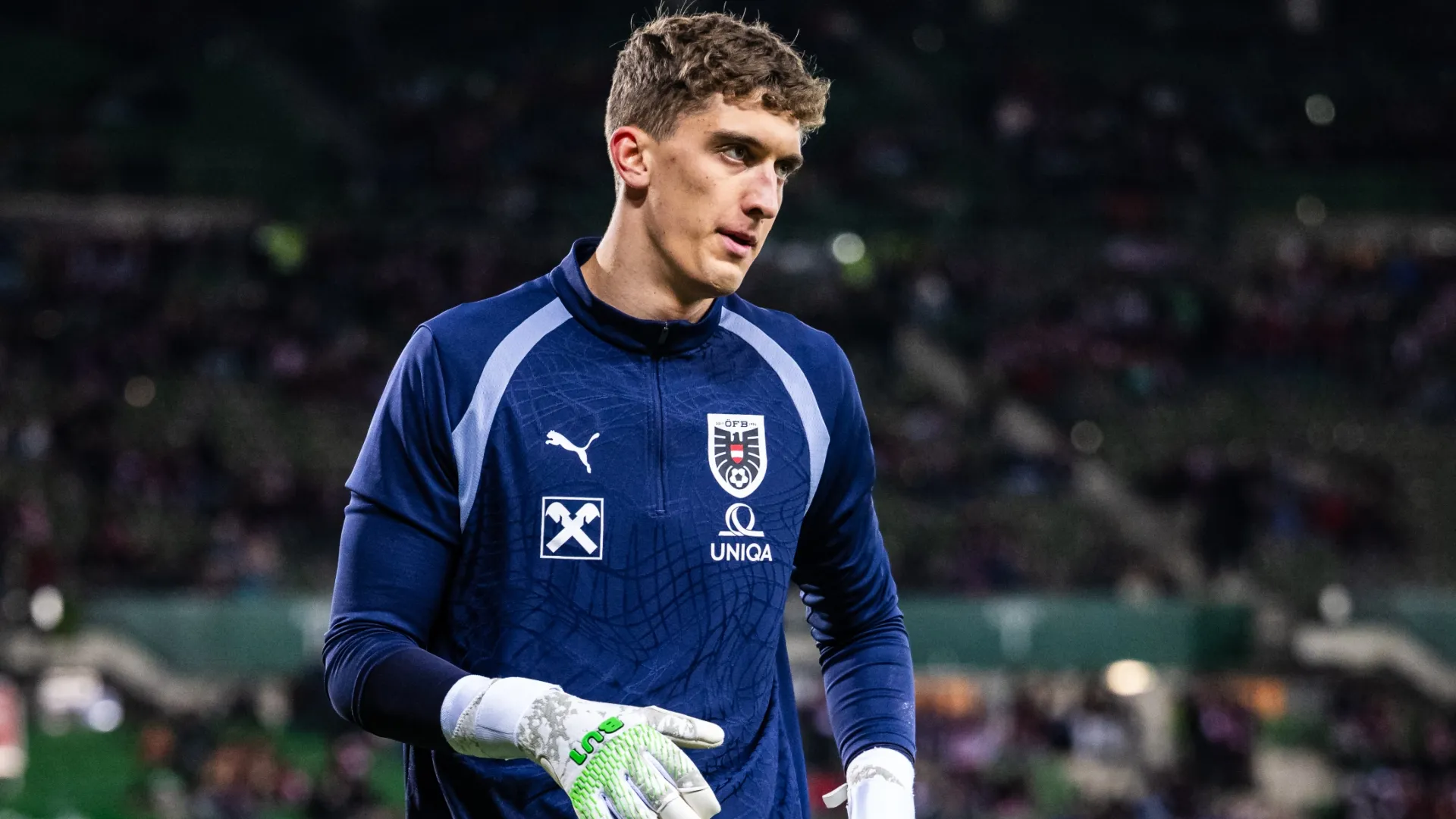Florian Wiegele during warm up ahead of an international friendly match (Source: Christian Bruna/Getty Images)