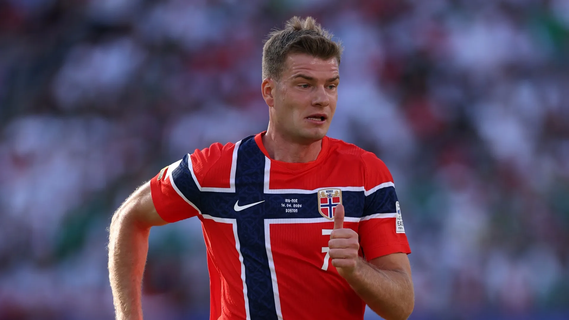 Alexander Sorloth #7 of Norway