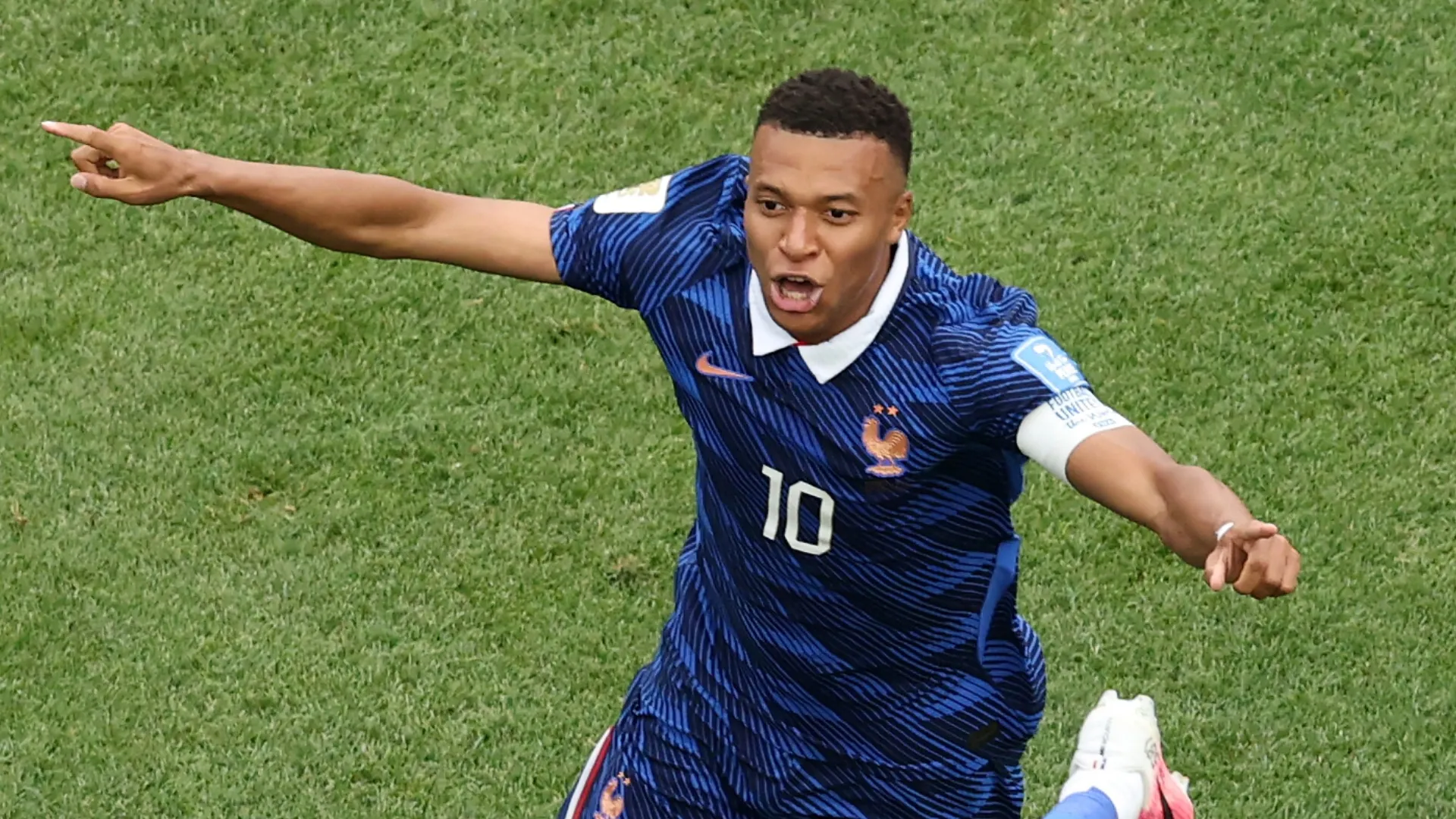 Kylian Mbappe celebrating