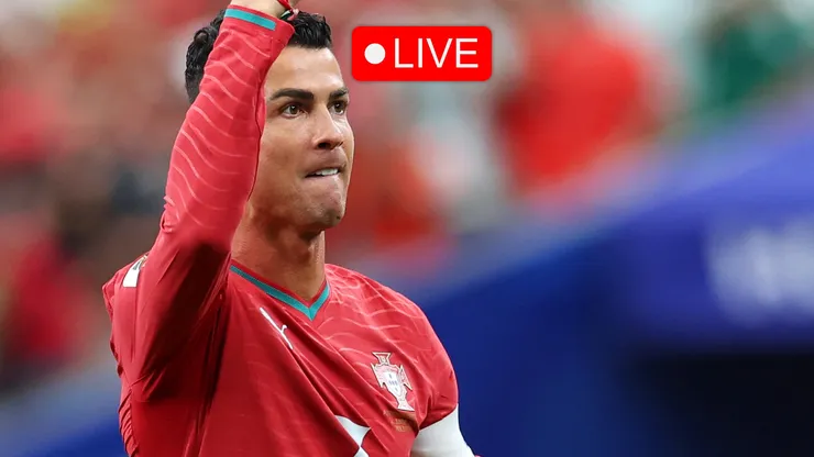 Cristiano Ronaldo #7 of Portugal celebrates scoring his team's first goal.