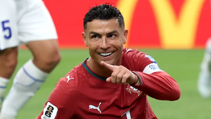 Cristiano Ronaldo #7 of Portugal reacts.