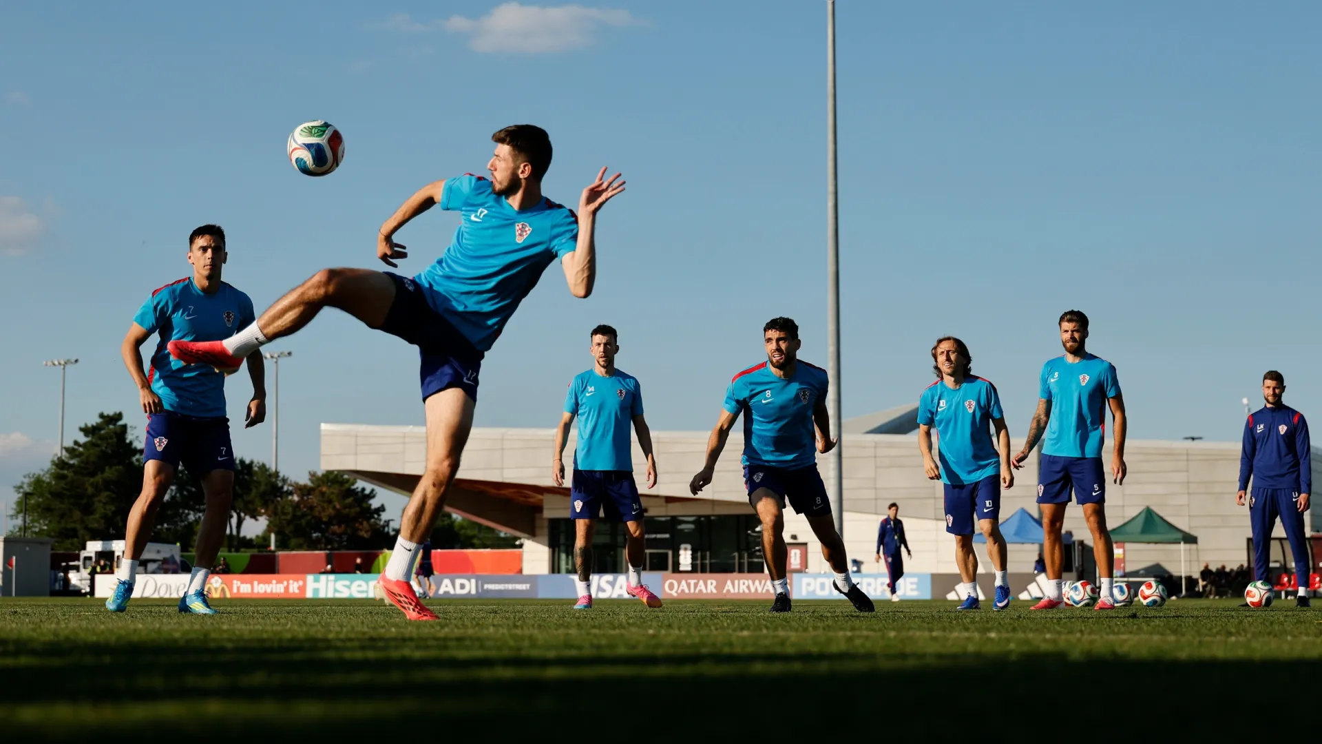 Petar Sucic during a training session one day ahead of the FIFA World Cup 2026 Group L match (Source: Michael Reaves/Getty Images)