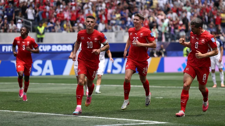Switzerland players during the FIFA World Cup 2026 Group B match